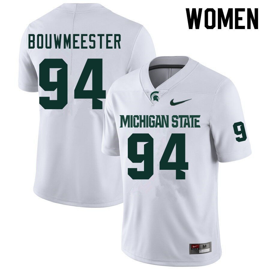 Women #94 Jack Bouwmeester Michigan State Spartans College Football Jerseys Sale-White